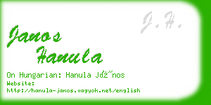 janos hanula business card